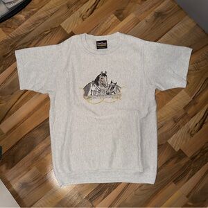00's Horses Embroidered Nature Tee Crew